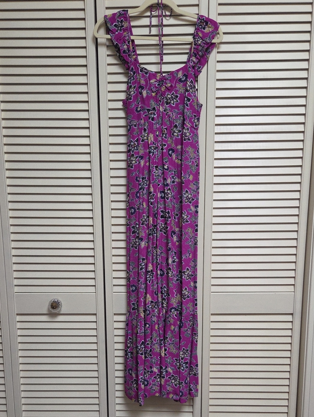 LOFT Purple Floral Maxi Dress